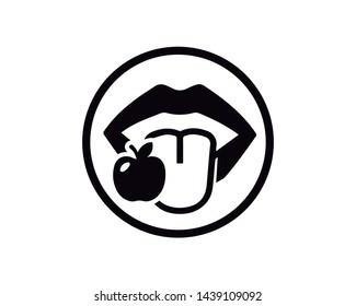 Digestive system: Taste with apple icon vector