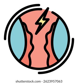 Digestive tonsillitis icon. Outline digestive tonsillitis vector icon color flat isolated