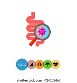 Digestive Tract With Virus Icon