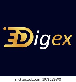 Digex token symbol cryptocurrency logo, coin icon isolated on white background. Vector illustration.