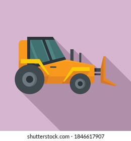 Icono del bulldozer. Ilustración plana del icono vectorial del bulldozer para el diseño web