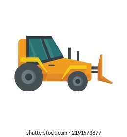 Digger bulldozer icon. Flat illustration of digger bulldozer vector icon isolated on white background