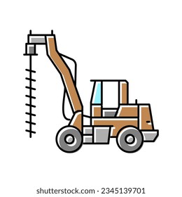digger construction car vehicle color icon vector. digger construction car vehicle sign. isolated symbol illustration
