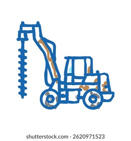 digger construction car vehicle doodle icon sketch vector. digger construction car vehicle sign. isolated symbol illustration