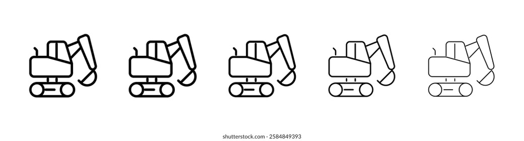 Digger excavator icon Vector logo sign