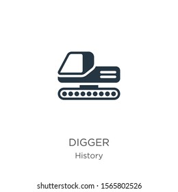 Digger icon vector. Trendy flat digger icon from history collection isolated on white background. Vector illustration can be used for web and mobile graphic design, logo, eps10