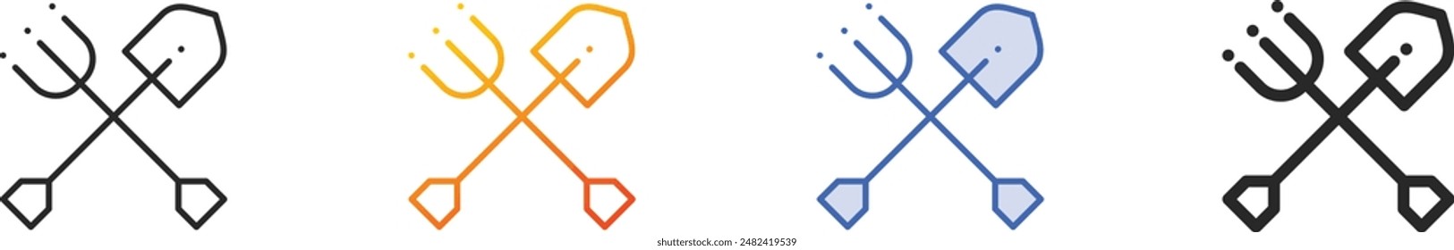 Icono de excavador.Diseño lineal delgado, degradado, trazo azul y estilo audaz aislado sobre fondo blanco