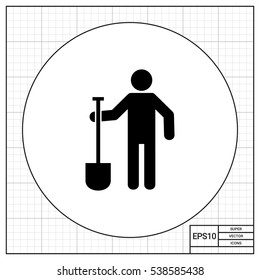 Digger Man with Spade Icon