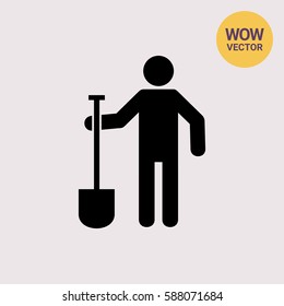 Digger Man with Spade Icon