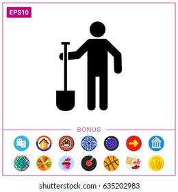 Digger Man with Spade Icon