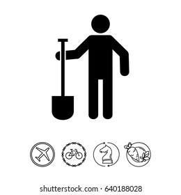 Digger Man with Spade Icon