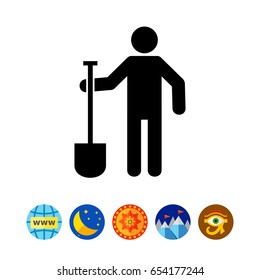 Digger Man with Spade Icon