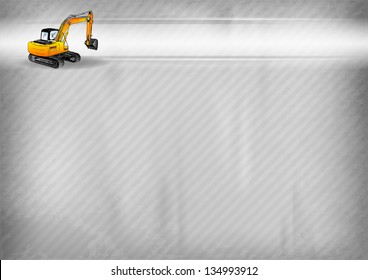 digger on the grey background