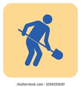 Digger with shovel icon. Vector illustration