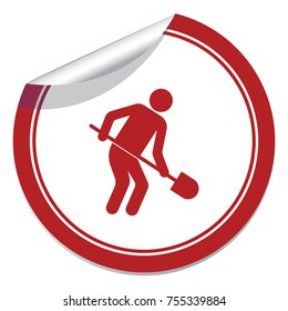 Digger with shovel icon. Vector illustration