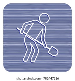 Digger with shovel icon. Vector illustration