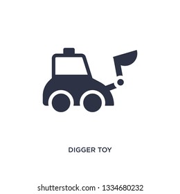 digger toy icon. Simple element illustration from toys concept. digger toy editable symbol design on white background. Can be use for web and mobile.