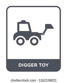 digger toy icon vector on white background, digger toy trendy filled icons from Toys collection, digger toy simple element illustration