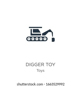 Digger toy icon vector. Trendy flat digger toy icon from toys collection isolated on white background. Vector illustration can be used for web and mobile graphic design, logo, eps10