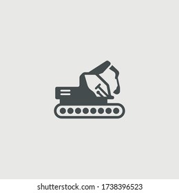 Digger truck vector icon illustration sign