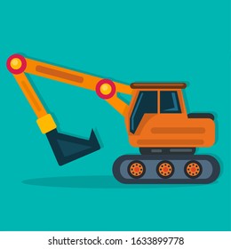 digger vehicle for industrial concept vector illustration in flat style
