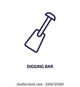 digging bar icon from agriculture farming and gardening collection. Thin linear digging bar, bar, dig outline icon isolated on white background. Line vector digging bar sign, symbol for web and mobile