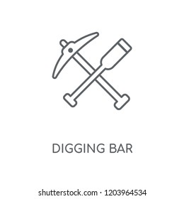Digging Bar linear icon. Digging Bar concept stroke symbol design. Thin graphic elements vector illustration, outline pattern on a white background, eps 10.