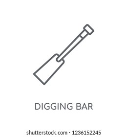 Digging bar linear icon. Modern outline Digging bar logo concept on white background from Construction collection. Suitable for use on web apps, mobile apps and print media.