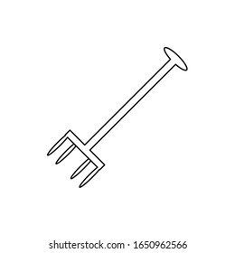 Horquilla de excavación sobre fondo blanco 