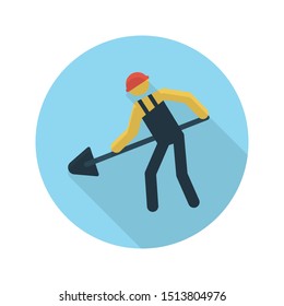 digging glyph flat vector icon