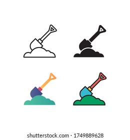 digging in the ground icon vector with different style design. isolated on white background