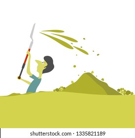 digging the ground vector illustration