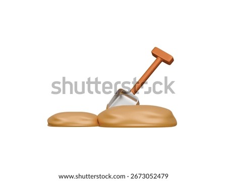 digging icon 3d illustration render