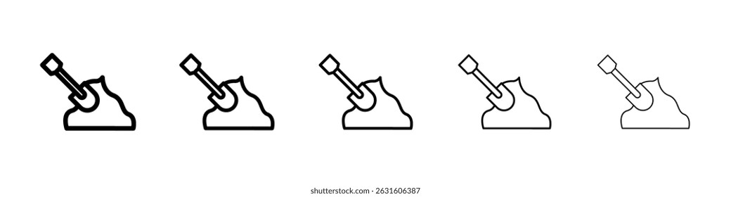 Digging icon in black. Vector illustration for graphic design