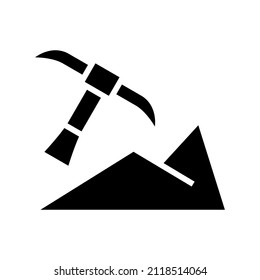 Icono de excavación aislado en fondo blanco
