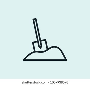 Digging icon line isolated on clean background. Digging icon concept drawing icon line in modern style. Vector illustration for your web site mobile logo app UI design.