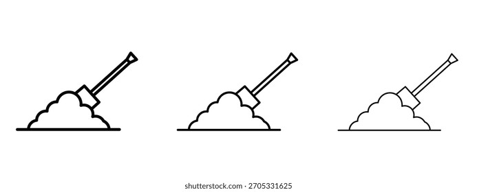 Digging icon linear style sign for mobile concept and web design.