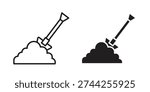 Digging icon. Outline and flat icons collection. EPS10