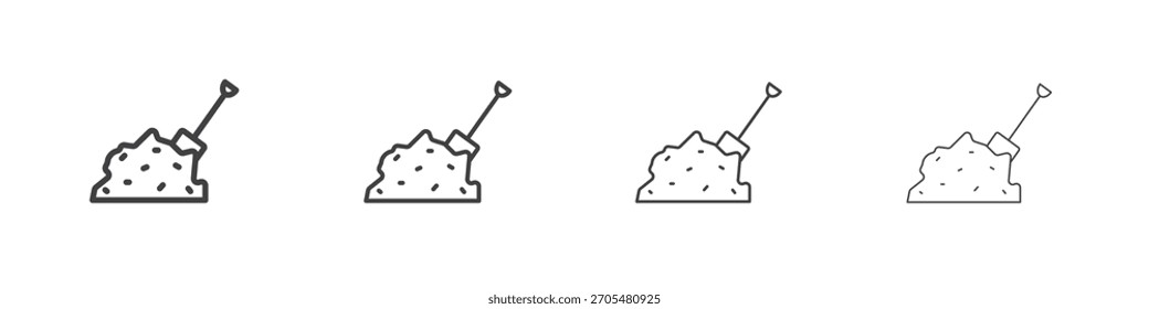 Digging coleção de vetor ícone, modelo de logotipo de ilustração no estilo de traçados editáveis linha fina na moda.