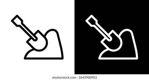 ícone de escavação vetor elemento simples ilustração editável