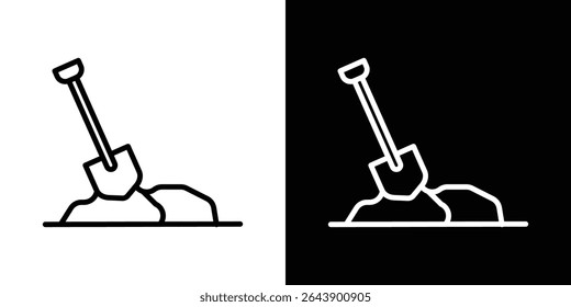 ícone de escavação vetor elemento simples ilustração editável