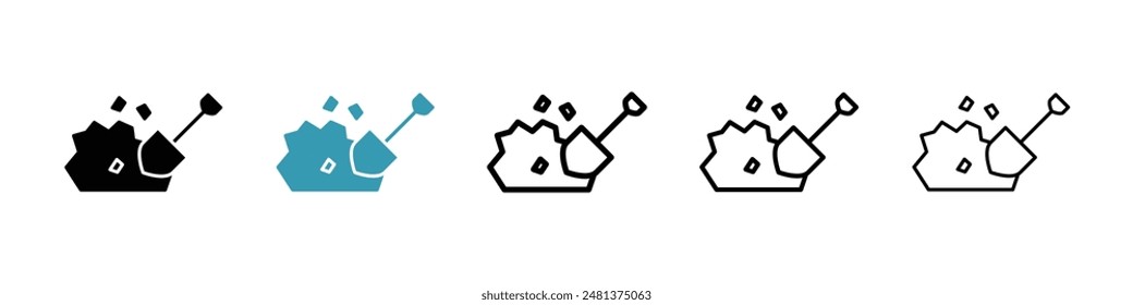 Digging line icon vector set.