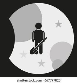 Digging man icon.