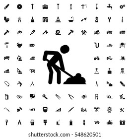digging man icon illustration isolated vector sign symbol