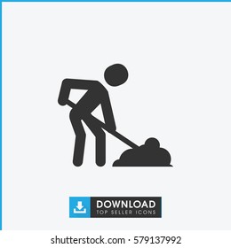 digging man icon illustration isolated vector sign symbol