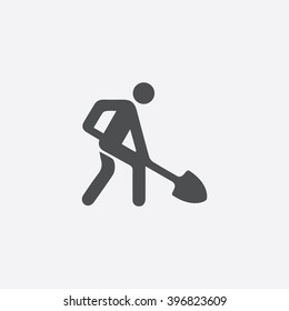 Digging Man Icon Vector. 