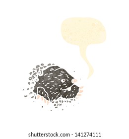 digging mole retro illustration