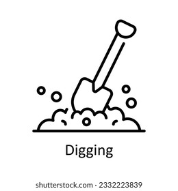 Digging Outline Icon Design illustration. Home Repair And Maintenance Symbol on White background EPS 10 File