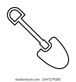Digging Shovel Icon, Line Vector graphics