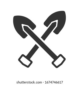Icono de pala de excavación. vector pala